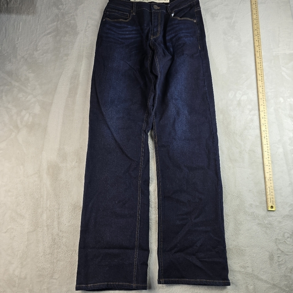 NWT Barbell Apparel Mens Denim Jeans Size 28x34 Straight Leg Dark Wash Pants